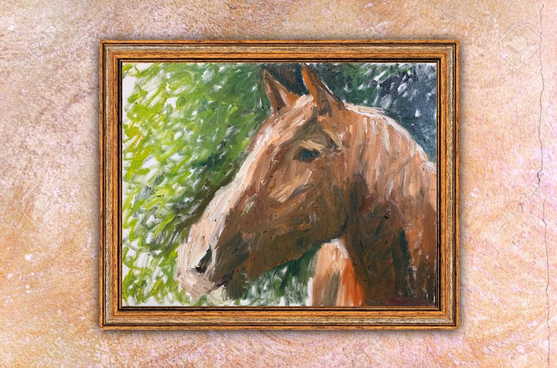 A painting titled 'Horse In The Morning Light by Ryan Louder' by Ryan Louder