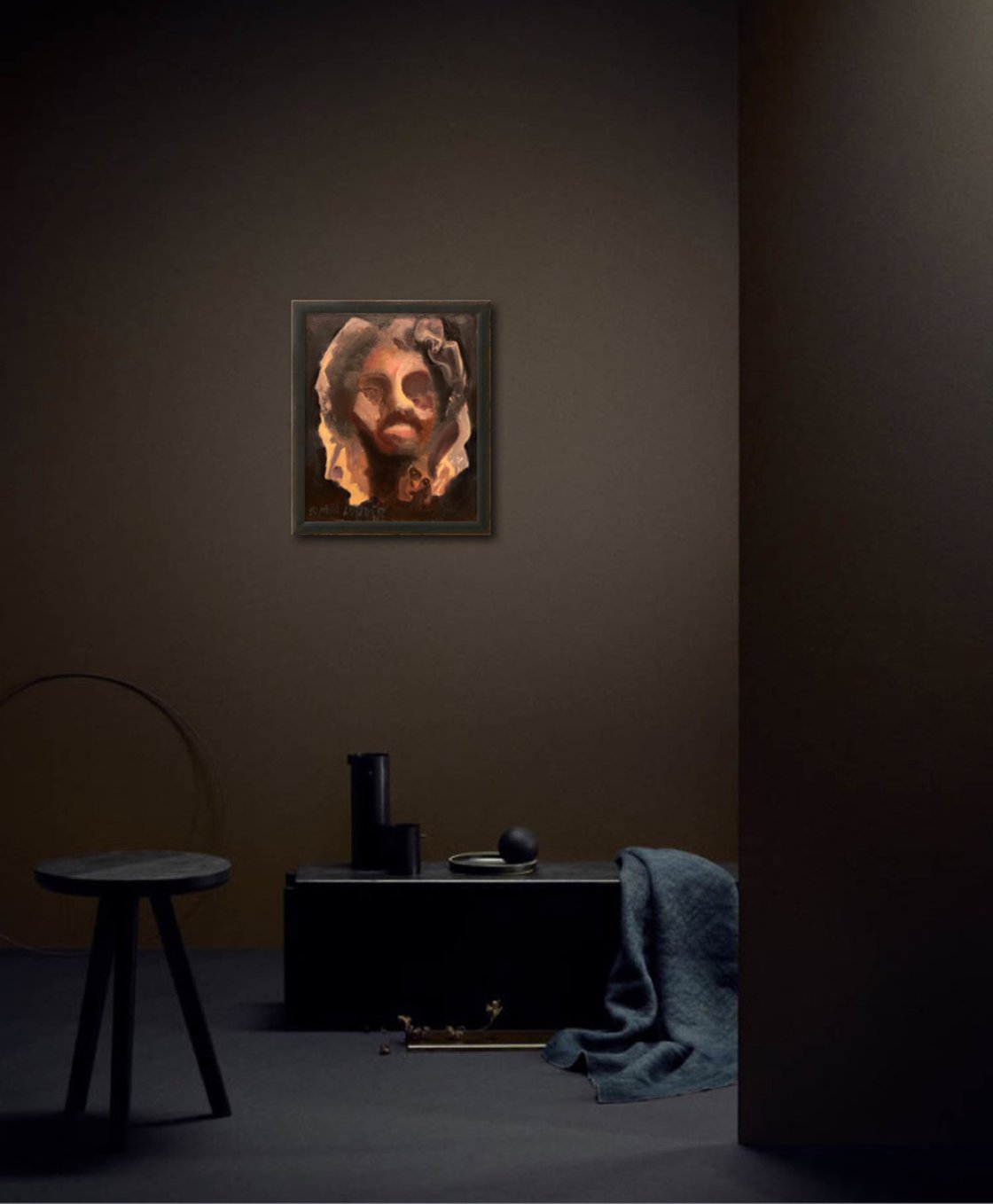 A painting titled 'Rem Intrusion portrait of a woman by Ryan Louder' by Ryan Louder