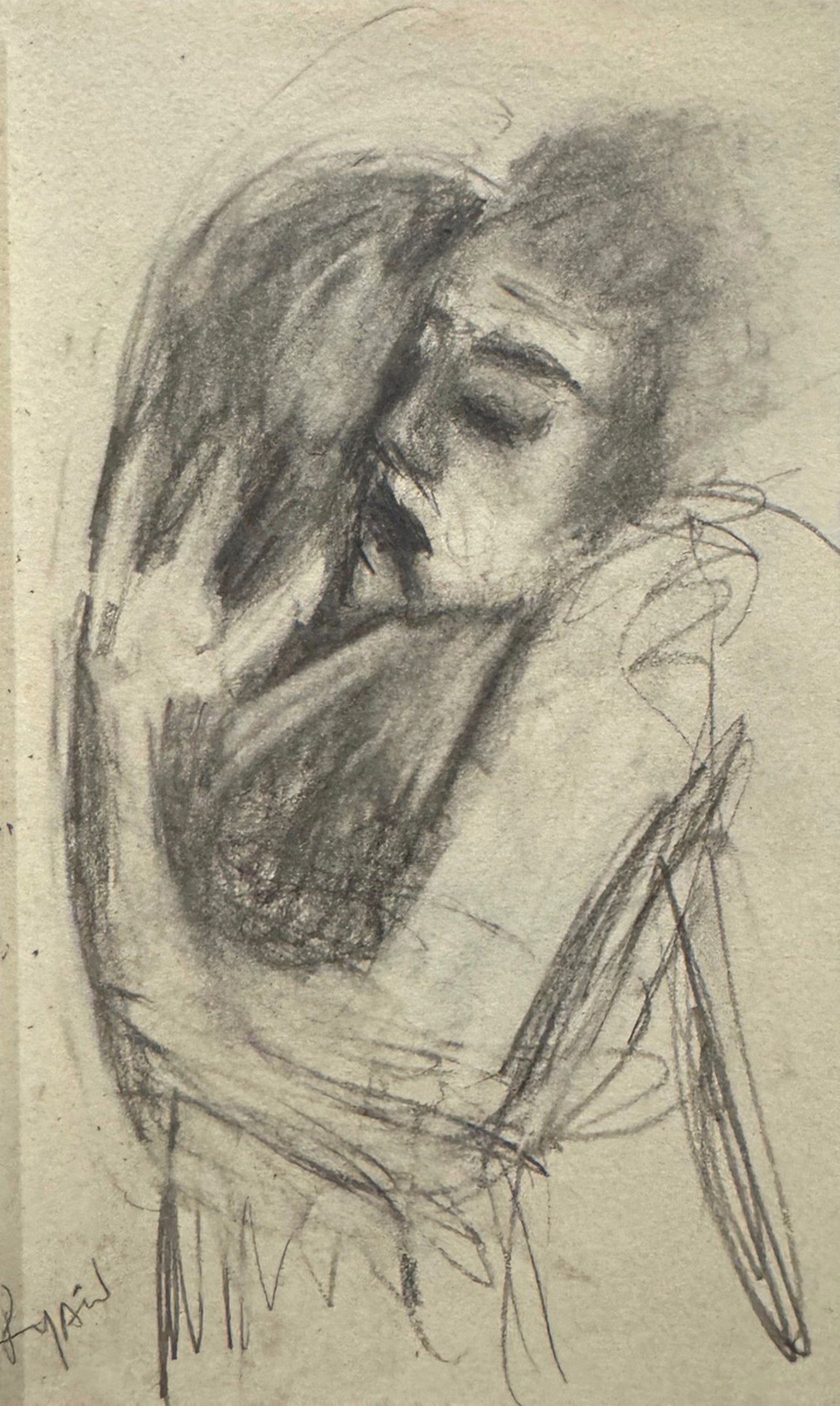 A painting titled 'The Hug by Ryan Louder' by Ryan Louder