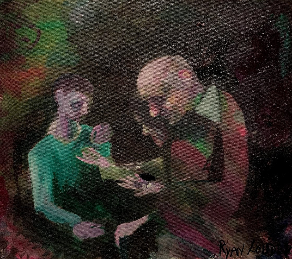 A painting titled 'Cyber Crime by Ryan Louder' by Ryan Louder