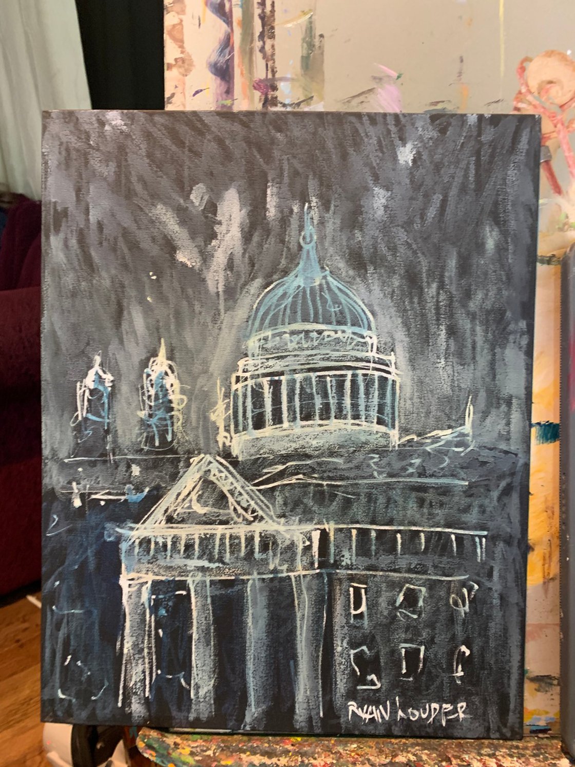 A painting titled 'Saint Paul’s Cathedral London by Ryan Louder' by Ryan Louder