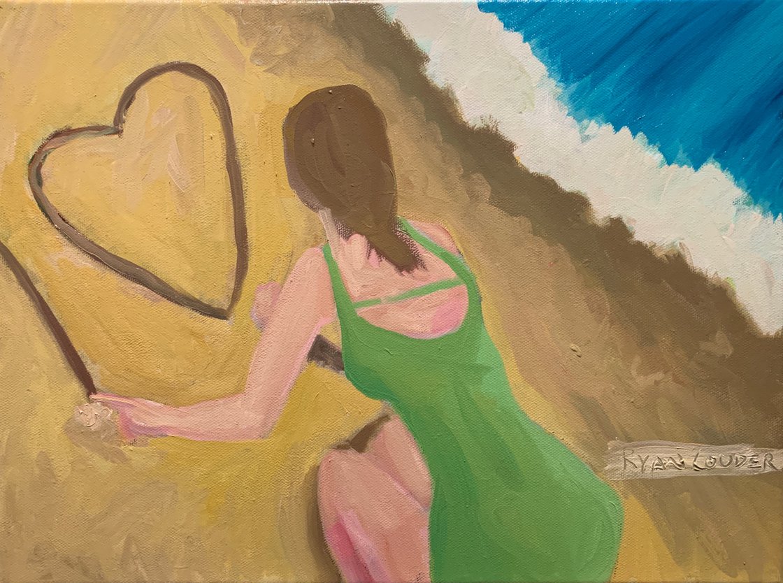 A painting titled 'I LOVE by Ryan Louder' by Ryan Louder