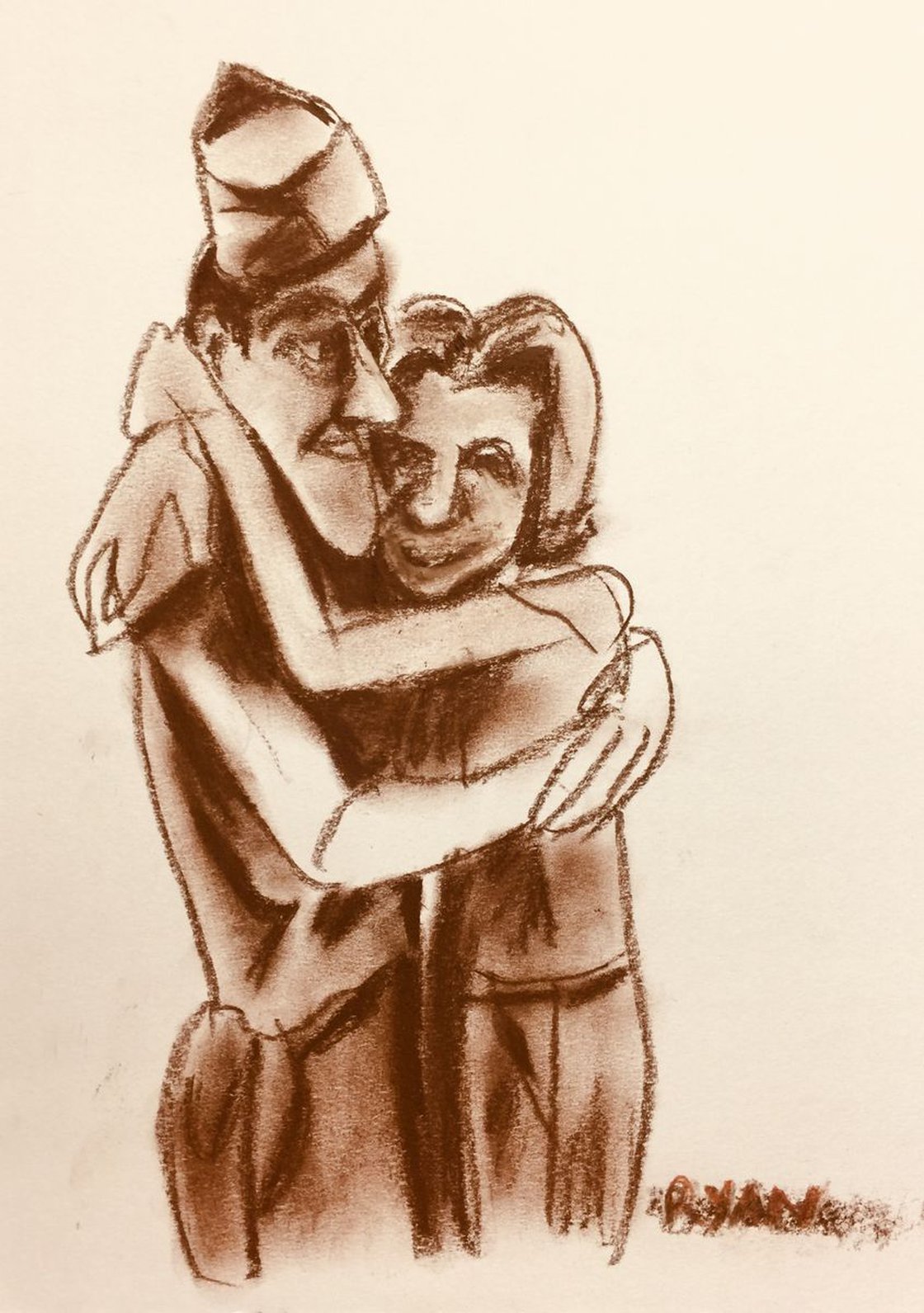 A painting titled 'In Love And The War Is Over by Ryan Louder' by Ryan Louder