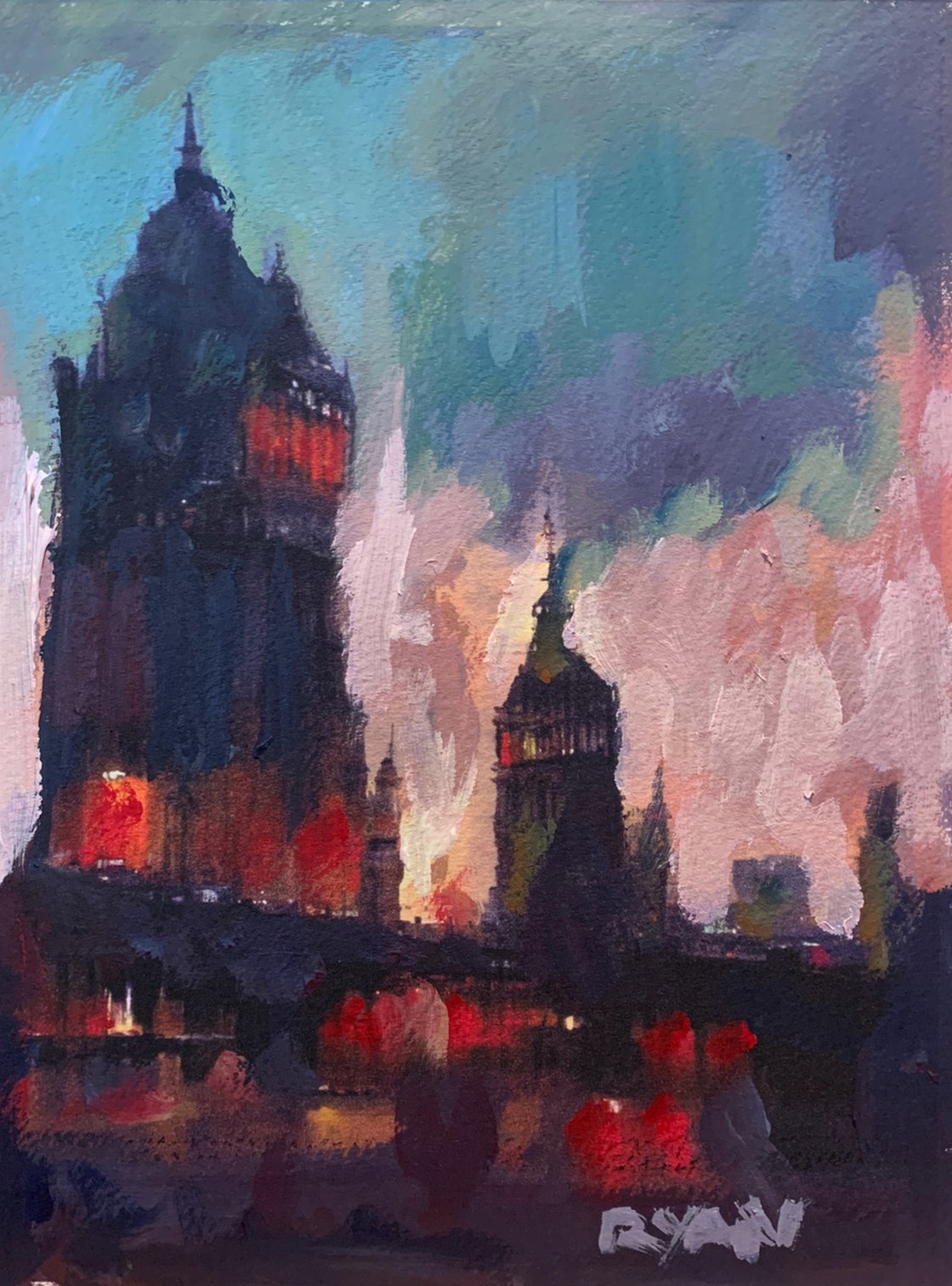 A painting titled 'Four Impressions of London no.4 by Ryan Louder' by Ryan Louder
