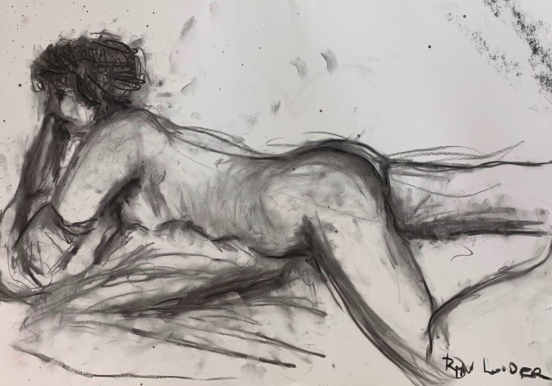 A painting titled 'Nude Study of Emilia 2 by Ryan Louder' by Ryan Louder