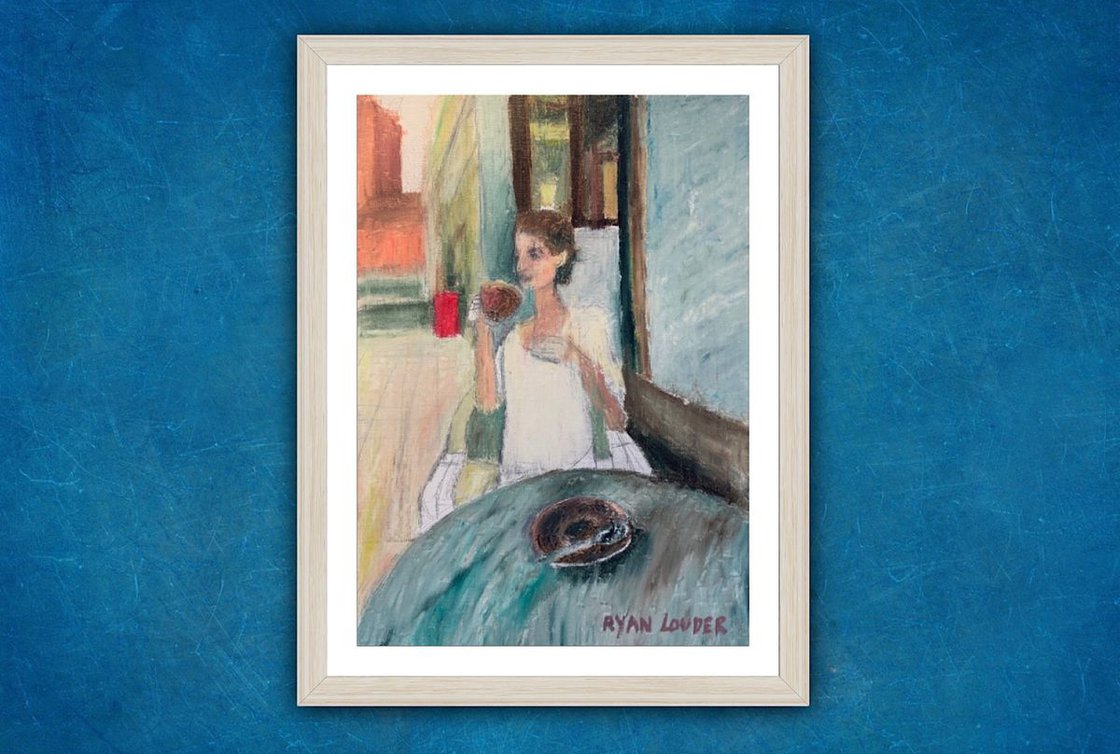 Coffee In Town On A Summers Day by Ryan Louder - Hahnemühle German Etching Fine Art Print