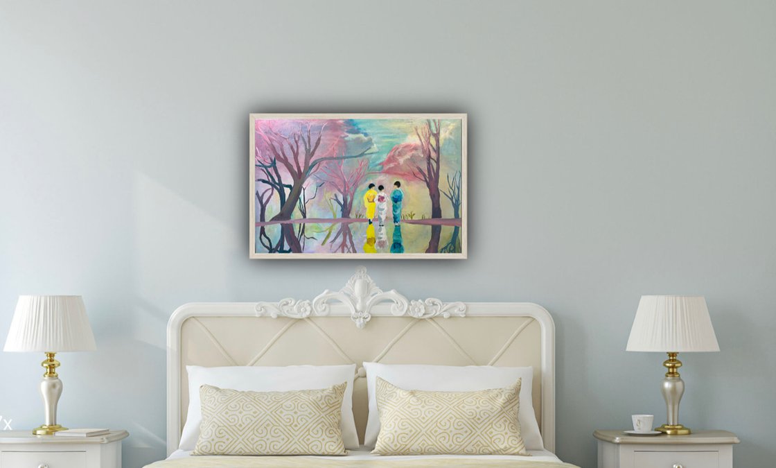 A painting titled 'Cherry Blossom by Ryan Louder' by Ryan Louder