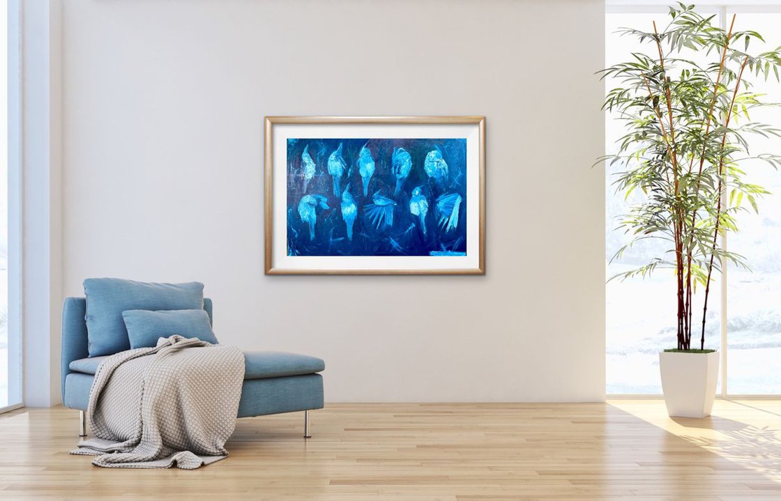 Bird Preening by Ryan Louder - Sold