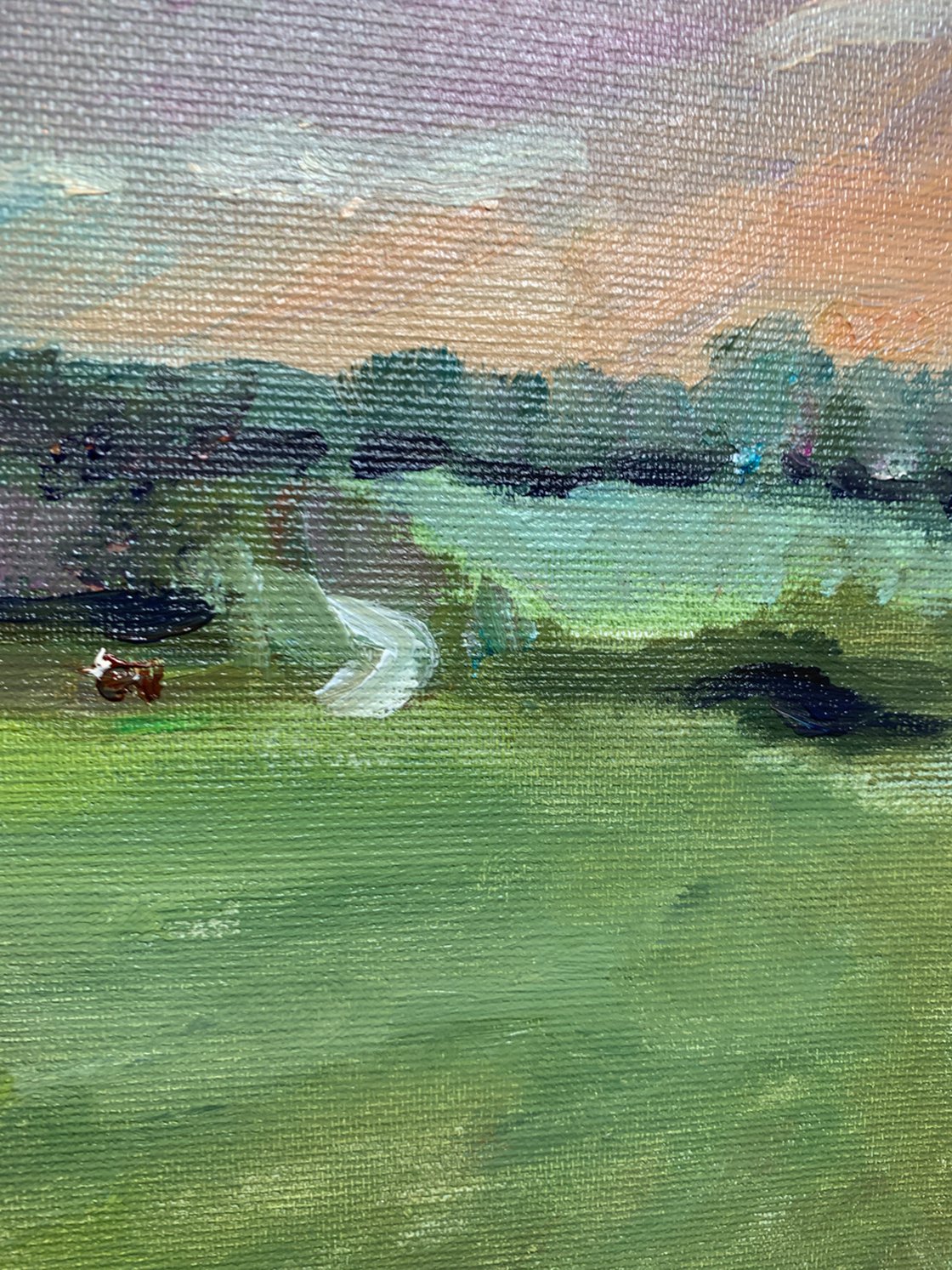 A painting titled 'Landscape with Horses by Ryan Louder' by Ryan Louder