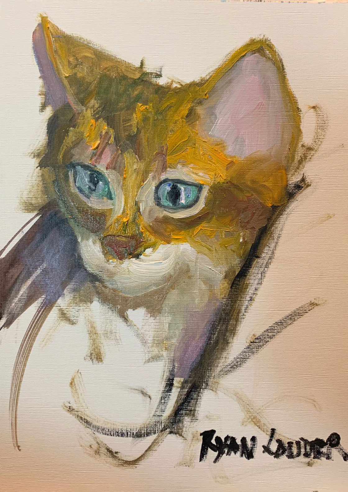 A painting titled 'Cats Eyes by Ryan Louder' by Ryan Louder