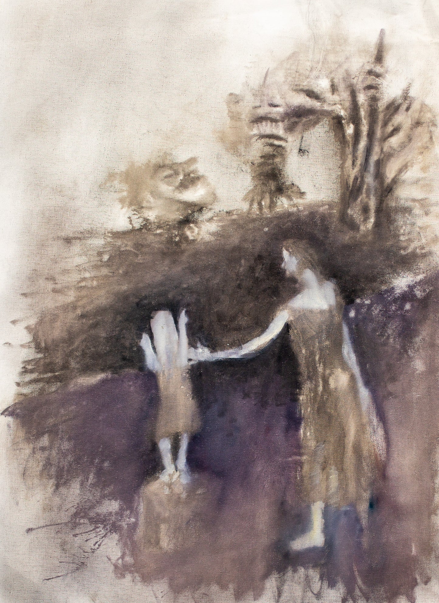 A painting titled 'Are They Friendly?' by London Paintings