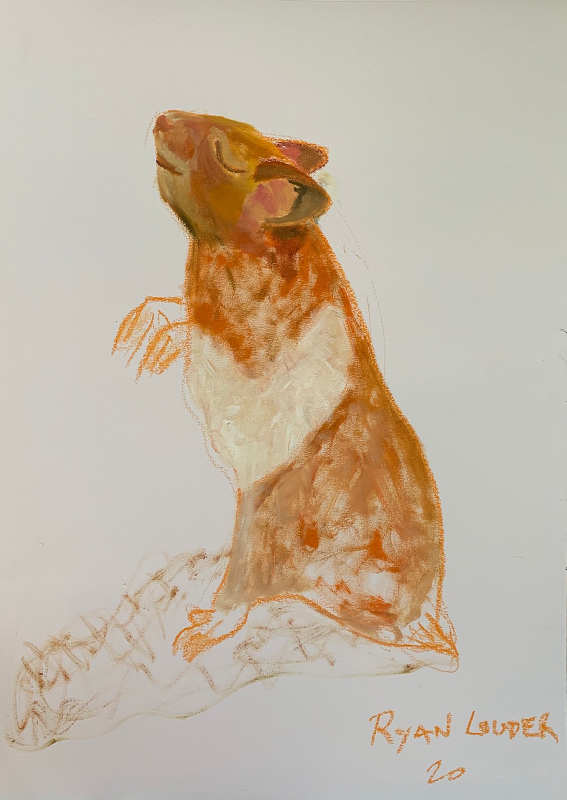 A painting titled 'The Hamster Who Liked To Dance 17x24 by Ryan Louder' by Ryan Louder