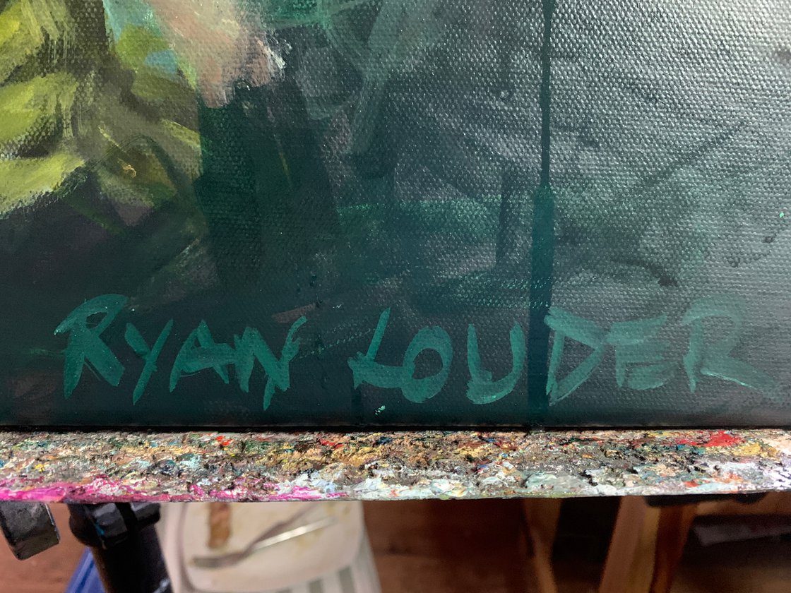 A painting titled 'Whispers by Ryan Louder' by Ryan Louder