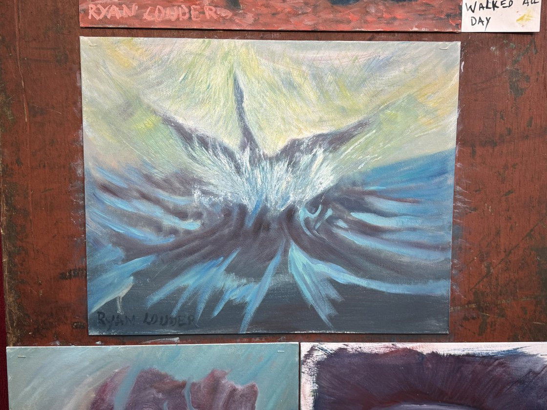 A painting titled 'Lifting Sprits by Ryan Louder' by Ryan Louder