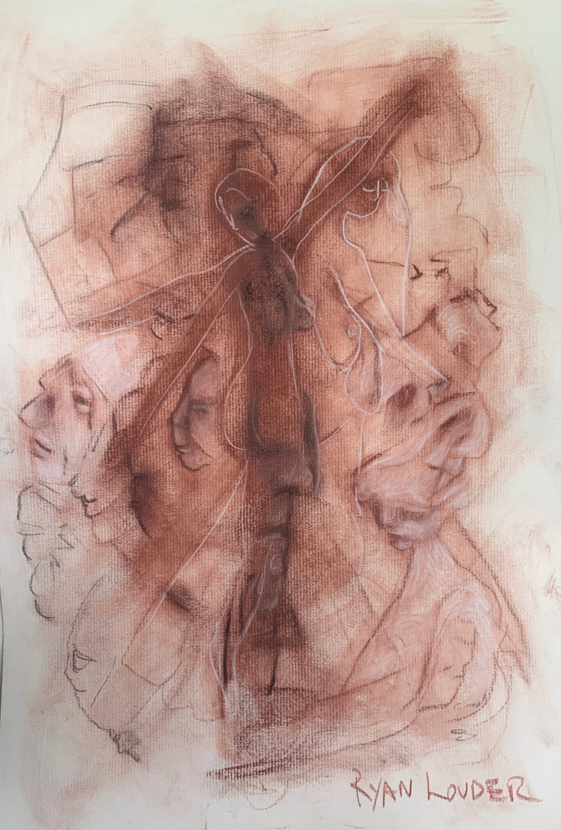 Dancing - figure drawing by Ryan Louder - Hahnemühle German Etching Fine Art Print