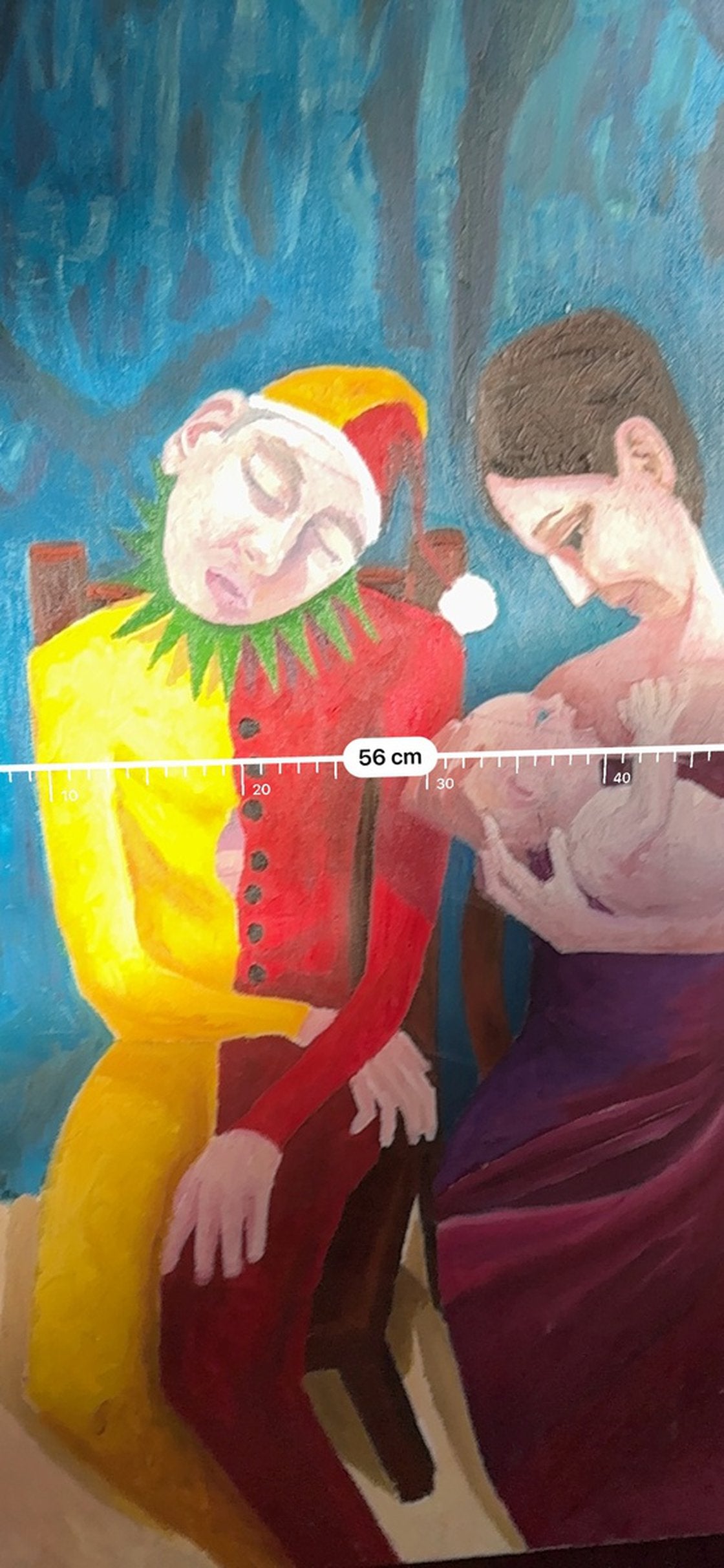 A painting titled 'The Sleepy Clown by Ryan Louder' by Ryan Louder