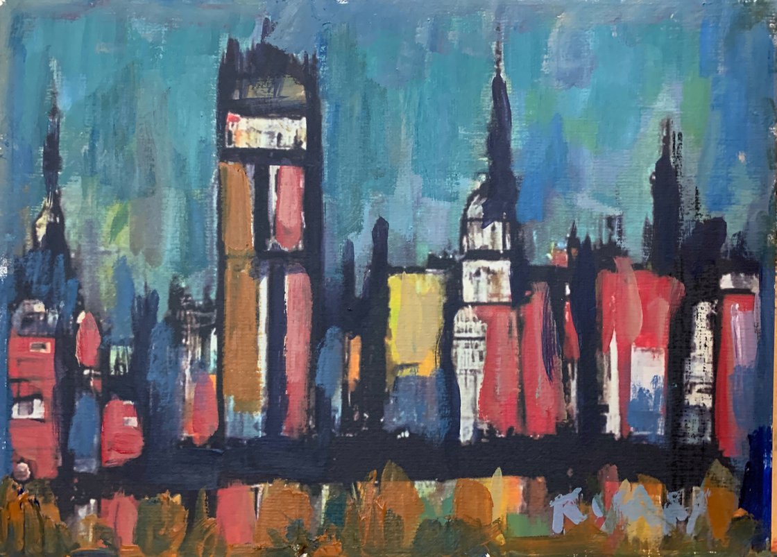 A painting titled 'Four Impressions of London no.1 by Ryan Louder' by Ryan Louder