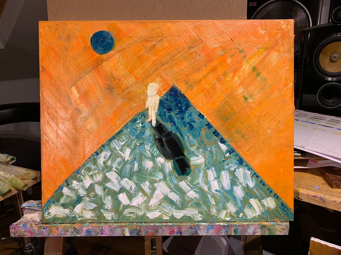 A painting titled 'Walking Home From School by Ryan Louder' by Ryan Louder