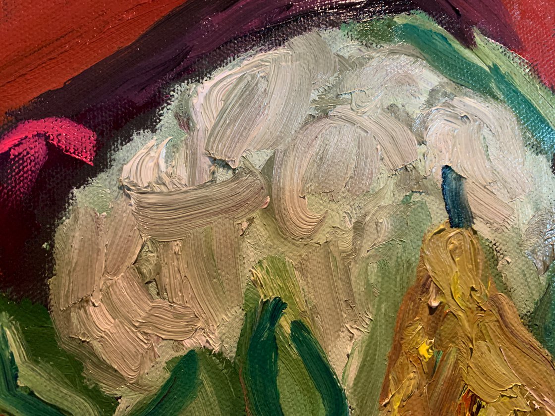 A painting titled 'Organic Vegetables by Ryan Louder' by Ryan Louder