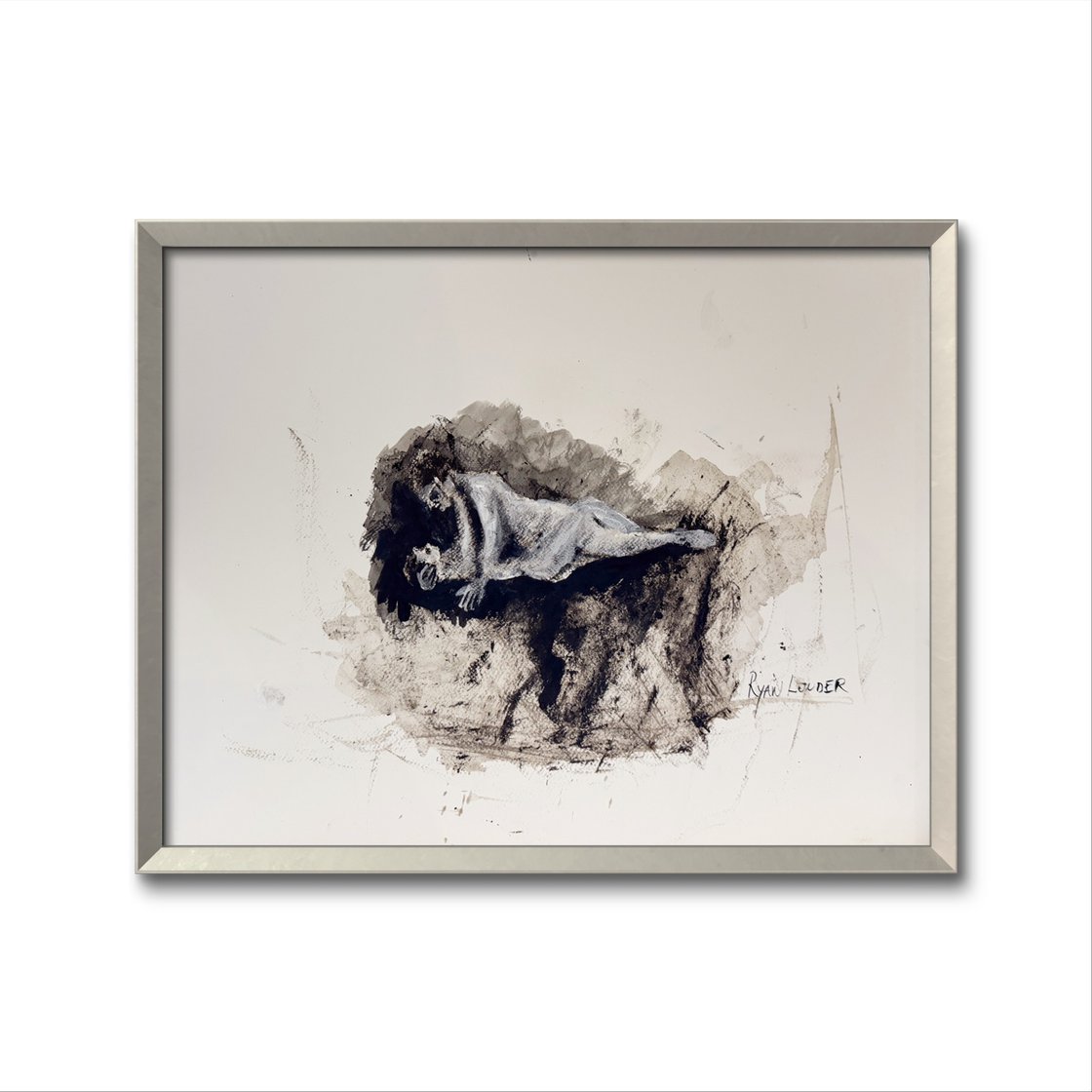 A painting titled 'The Embrace by Ryan Louder' by Ryan Louder