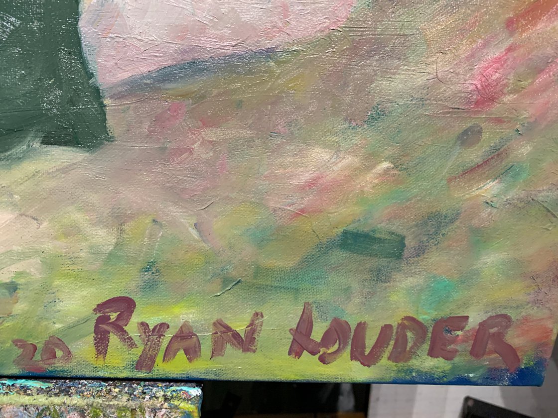 A painting titled 'The Best Strawberry by Ryan Louder' by Ryan Louder