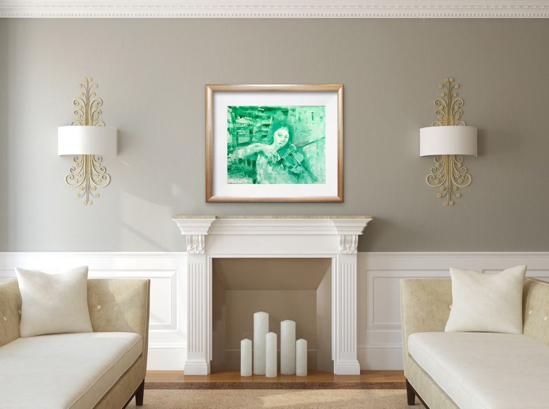 A painting titled 'Emerald by Ryan Louder' by Ryan Louder