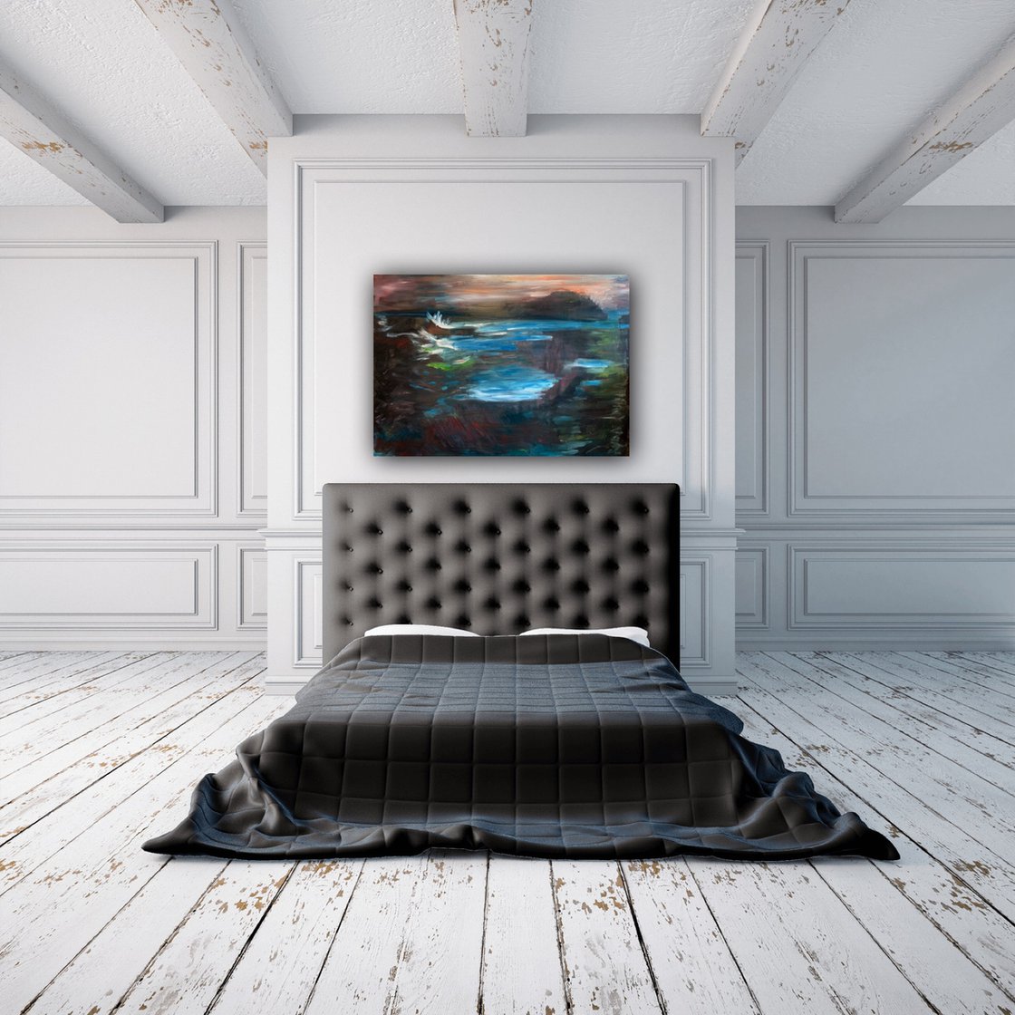A painting titled 'Between The Storm by Ryan Louder' by Ryan Louder