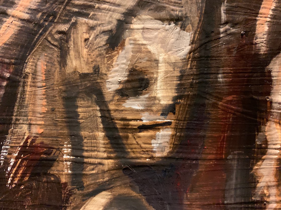 A painting titled 'The Search by Ryan Louder' by Ryan Louder
