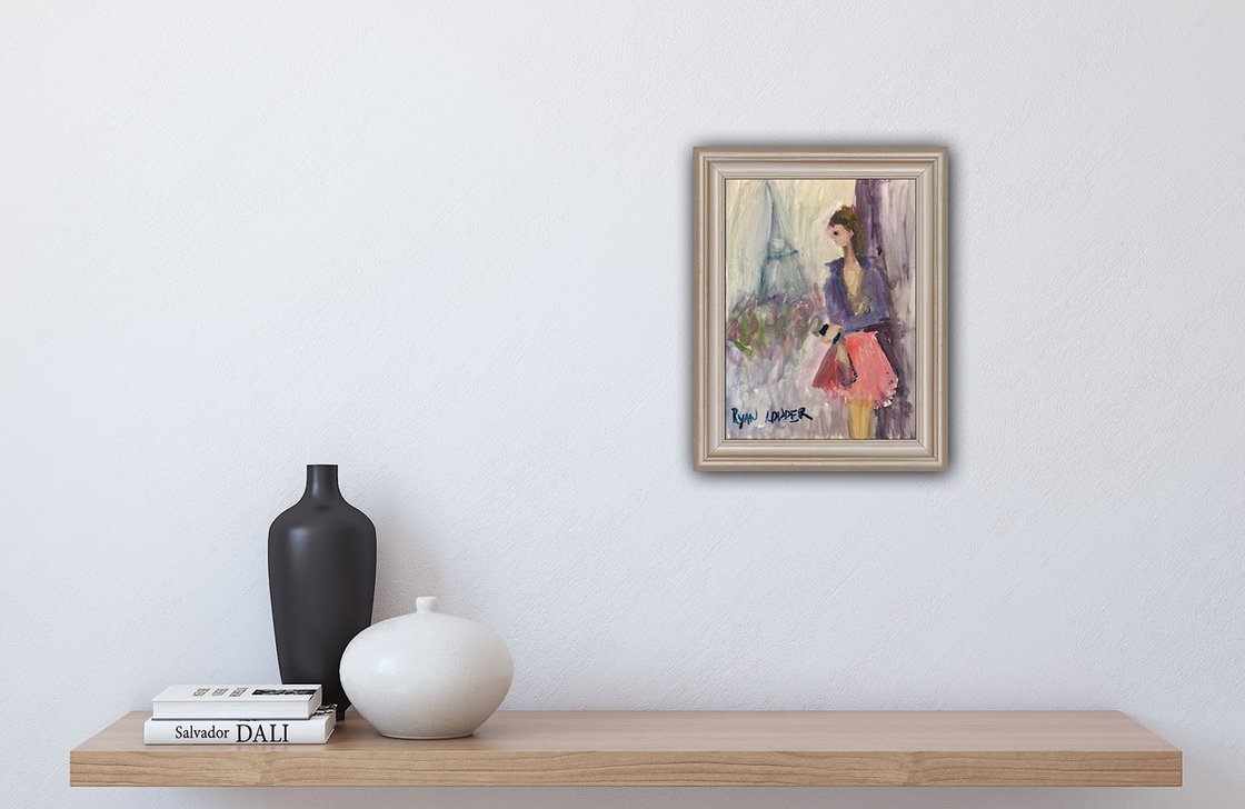 A painting titled 'Young Woman In Paris by Ryan Louder' by Ryan Louder