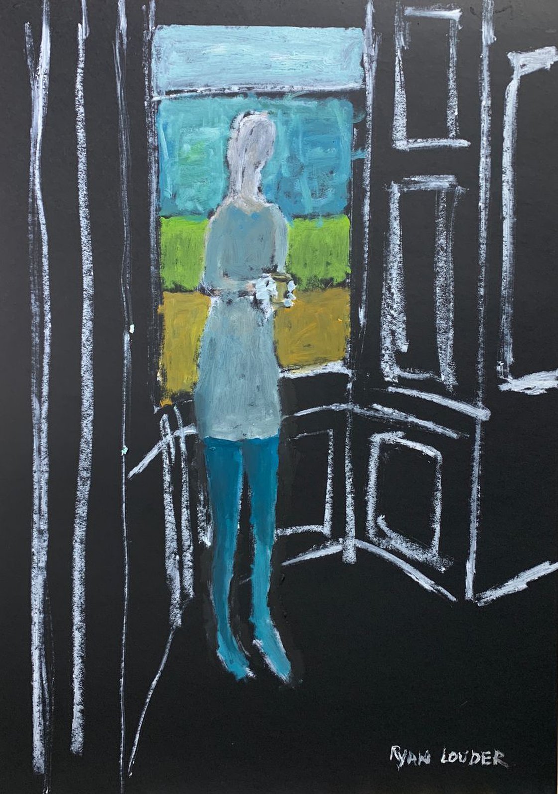 coffee in the morning by the bay window by Ryan Louder - Sold