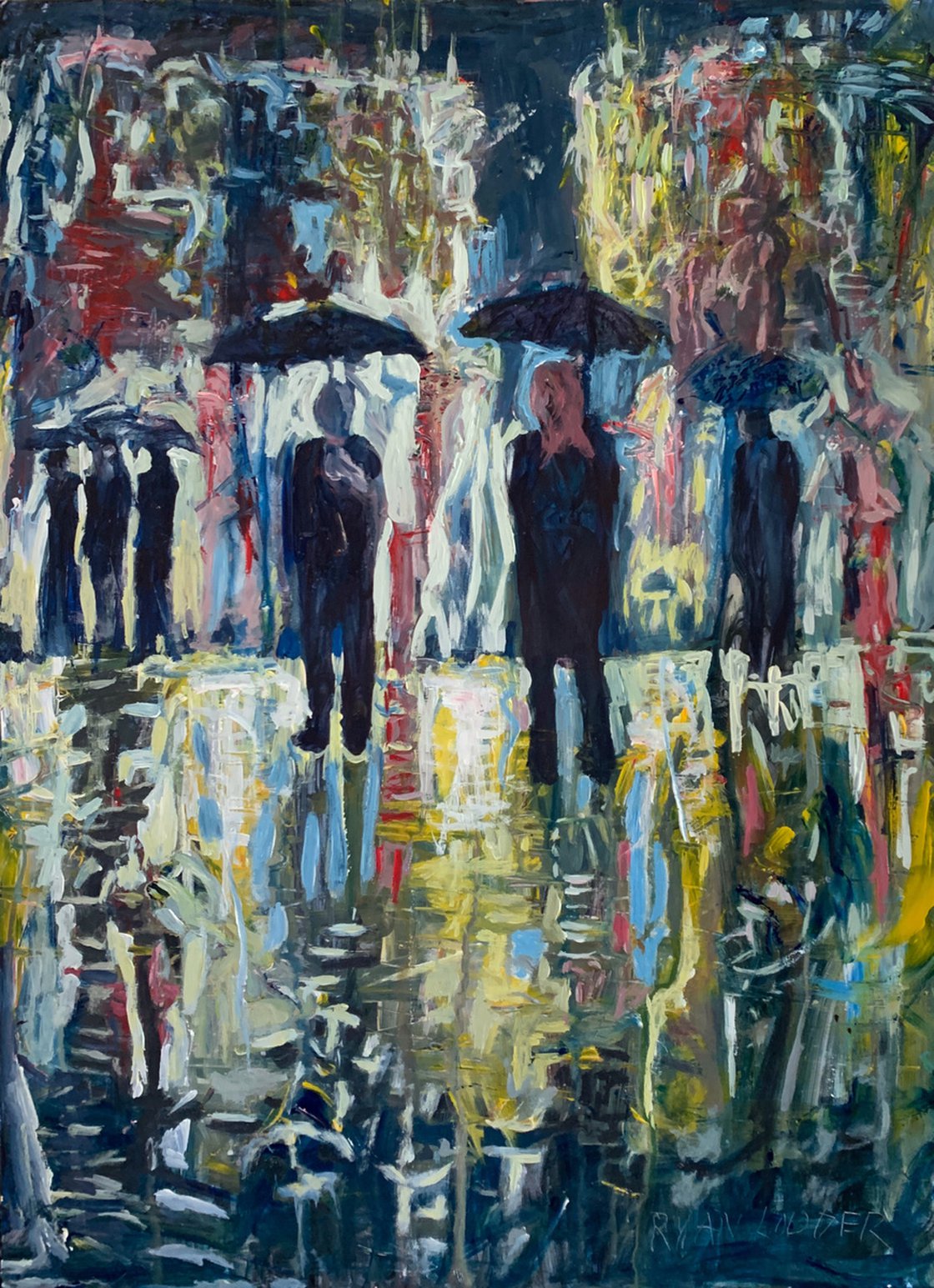 A painting titled 'City Reflections by Ryan Louder' by Ryan Louder