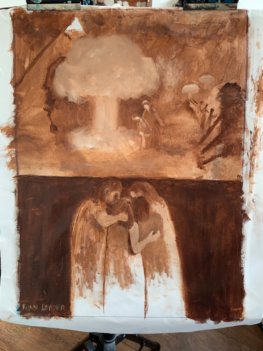 A painting titled 'Close Your Eyes Sweetie by Ryan Louder' by Ryan Louder