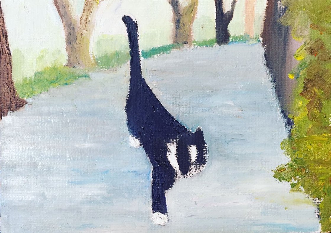 A painting titled 'Small Cat by Ryan Louder' by Ryan Louder