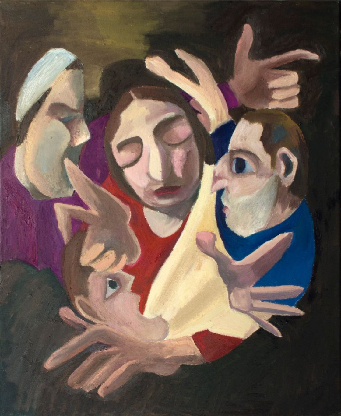Hands Of Negotiation 16x20 Oil On Canvas by Ryan Louder - Sold