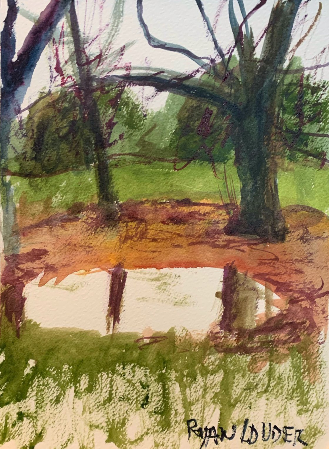 A painting titled 'A Walk In The Park by Ryan Louder' by Ryan Louder