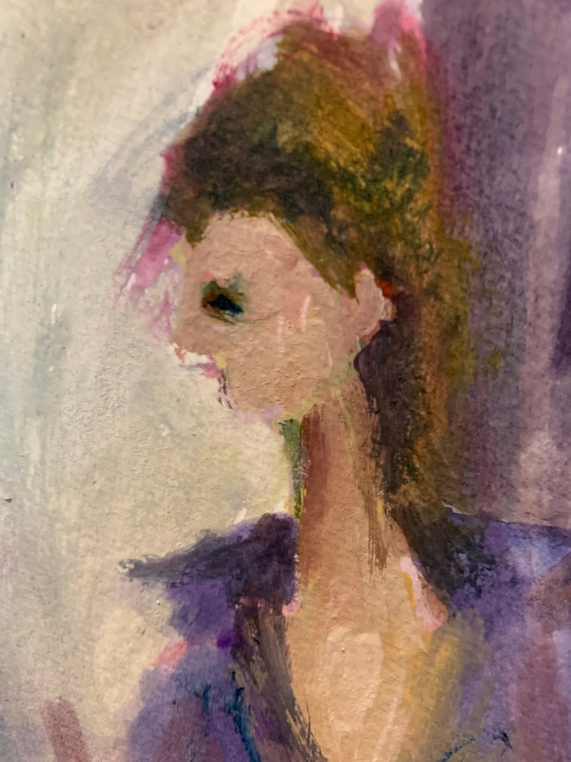 A painting titled 'Young Woman In Paris by Ryan Louder' by Ryan Louder