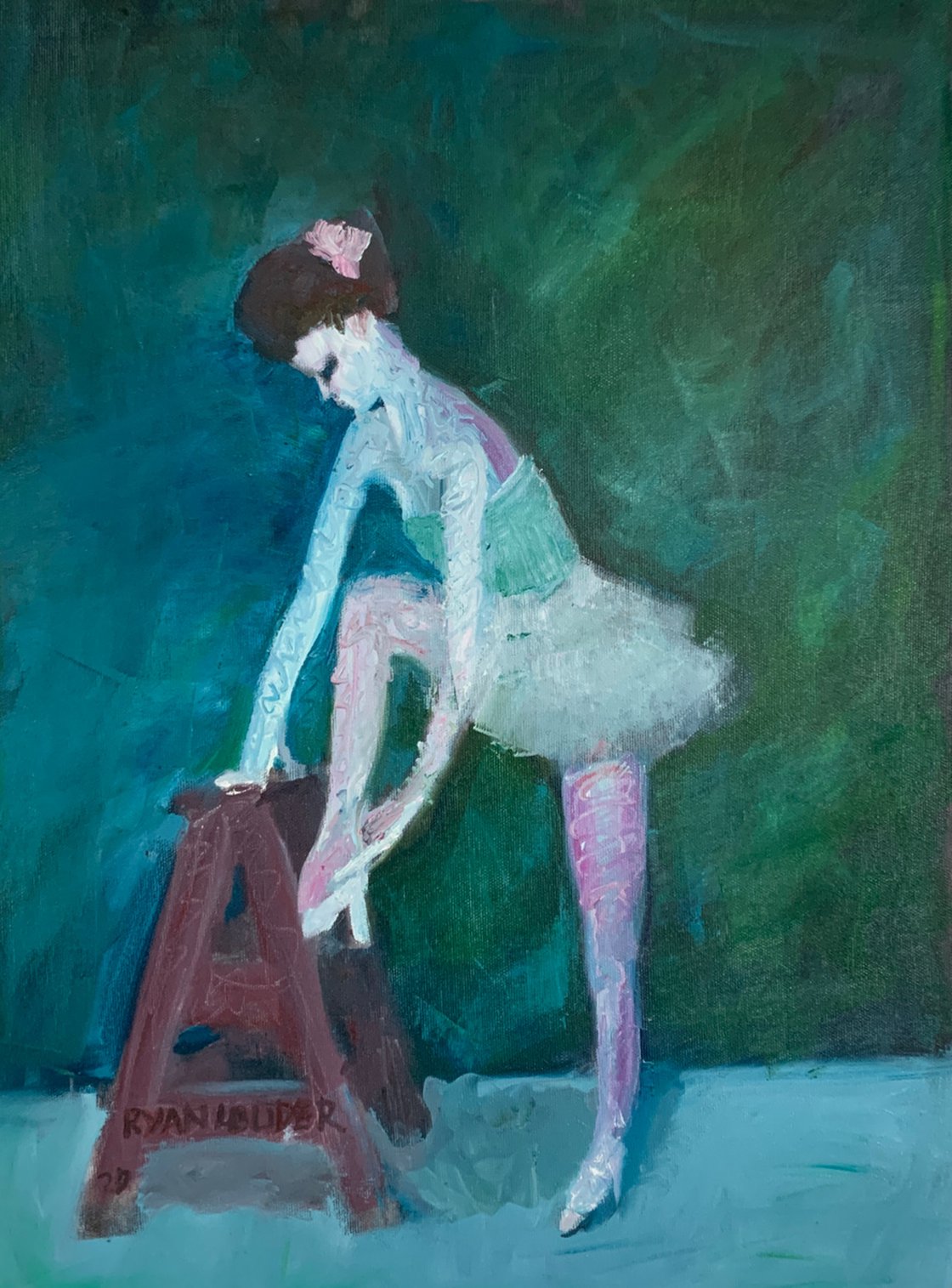 A painting titled 'Dancing Shoes by Ryan Louder' by Ryan Louder