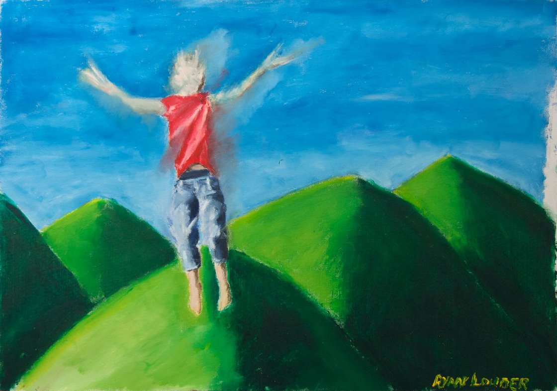 A painting titled 'How Clouds Are Formed by Ryan Louder' by Ryan Louder