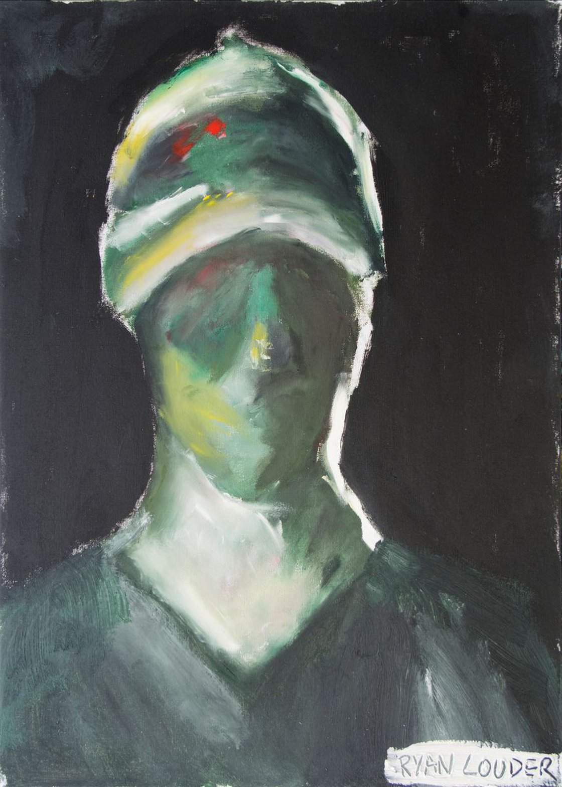 Army Man Figure 9x12 Oil On Canvas by Ryan Louder - Sold