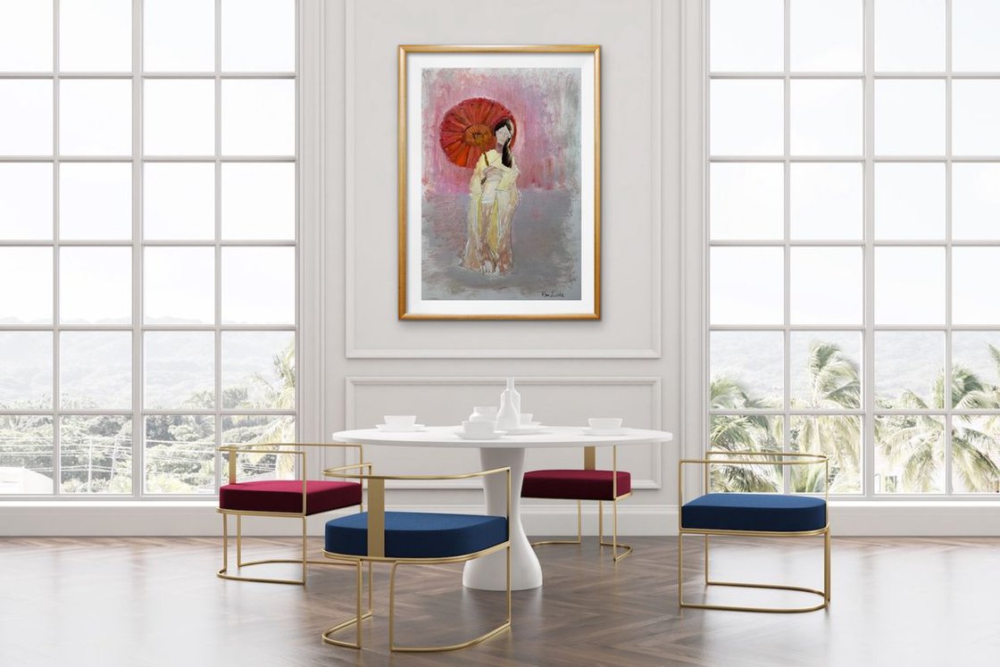 A painting titled 'Geisha Girl by Ryan Louder' by Ryan Louder