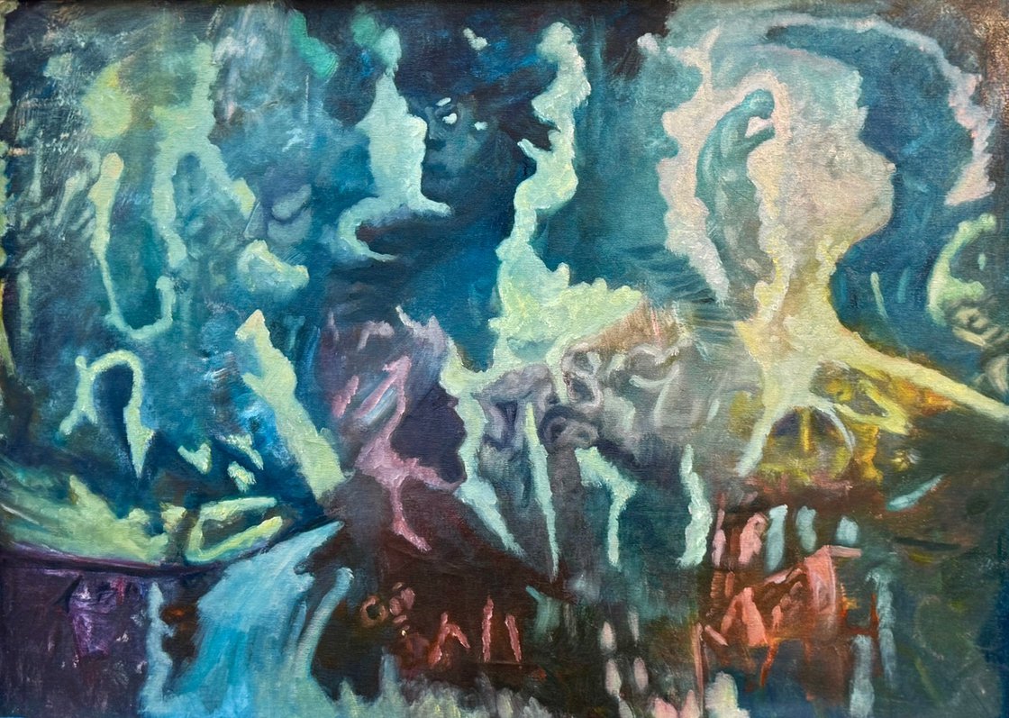 A painting titled 'Multiverse by Ryan Louder' by Ryan Louder