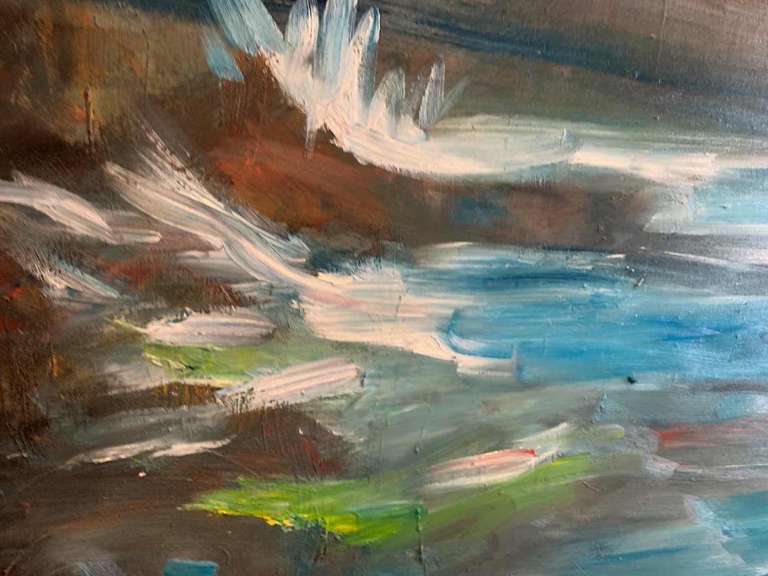 A painting titled 'Between The Storm by Ryan Louder' by Ryan Louder