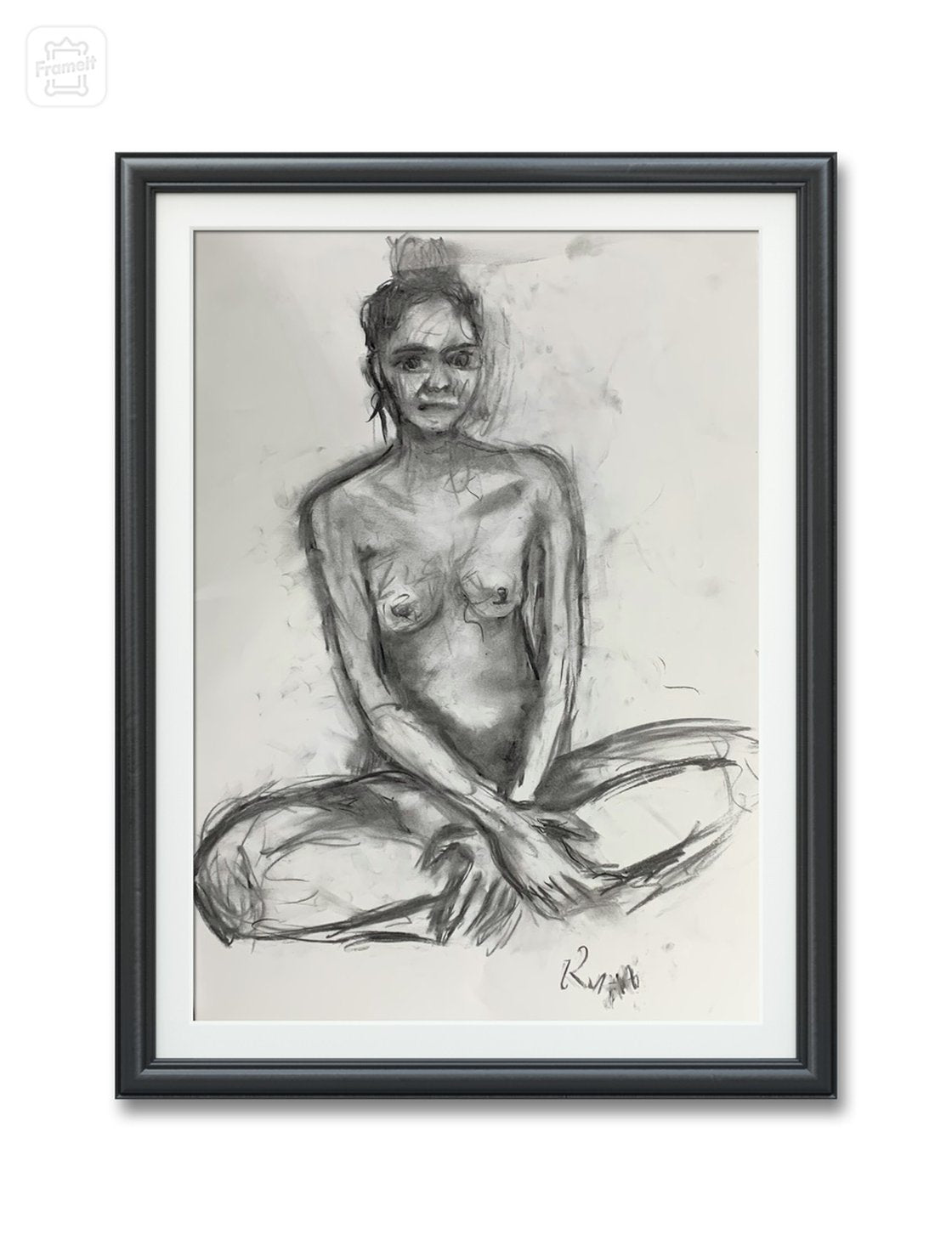 A painting titled 'Nude Study of Sandra 1 by Ryan Louder' by Ryan Louder
