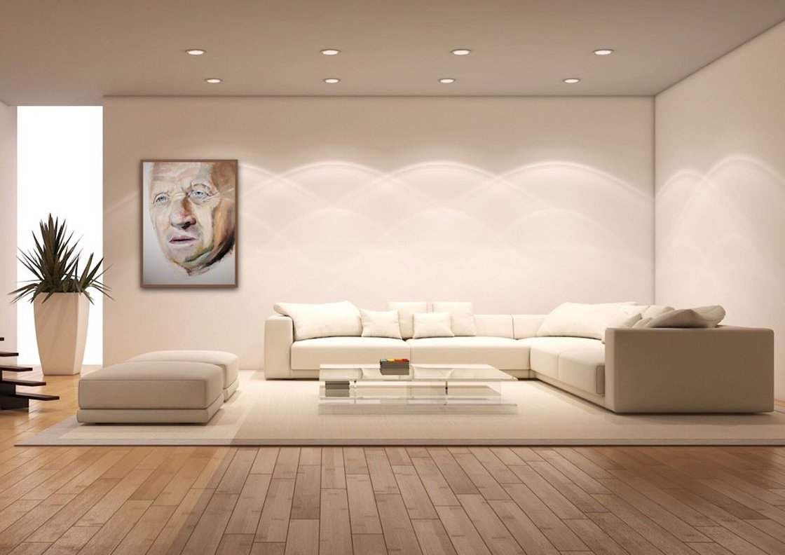 A painting titled 'Anthony Hopkins Portrait by Ryan Louder' by Ryan Louder