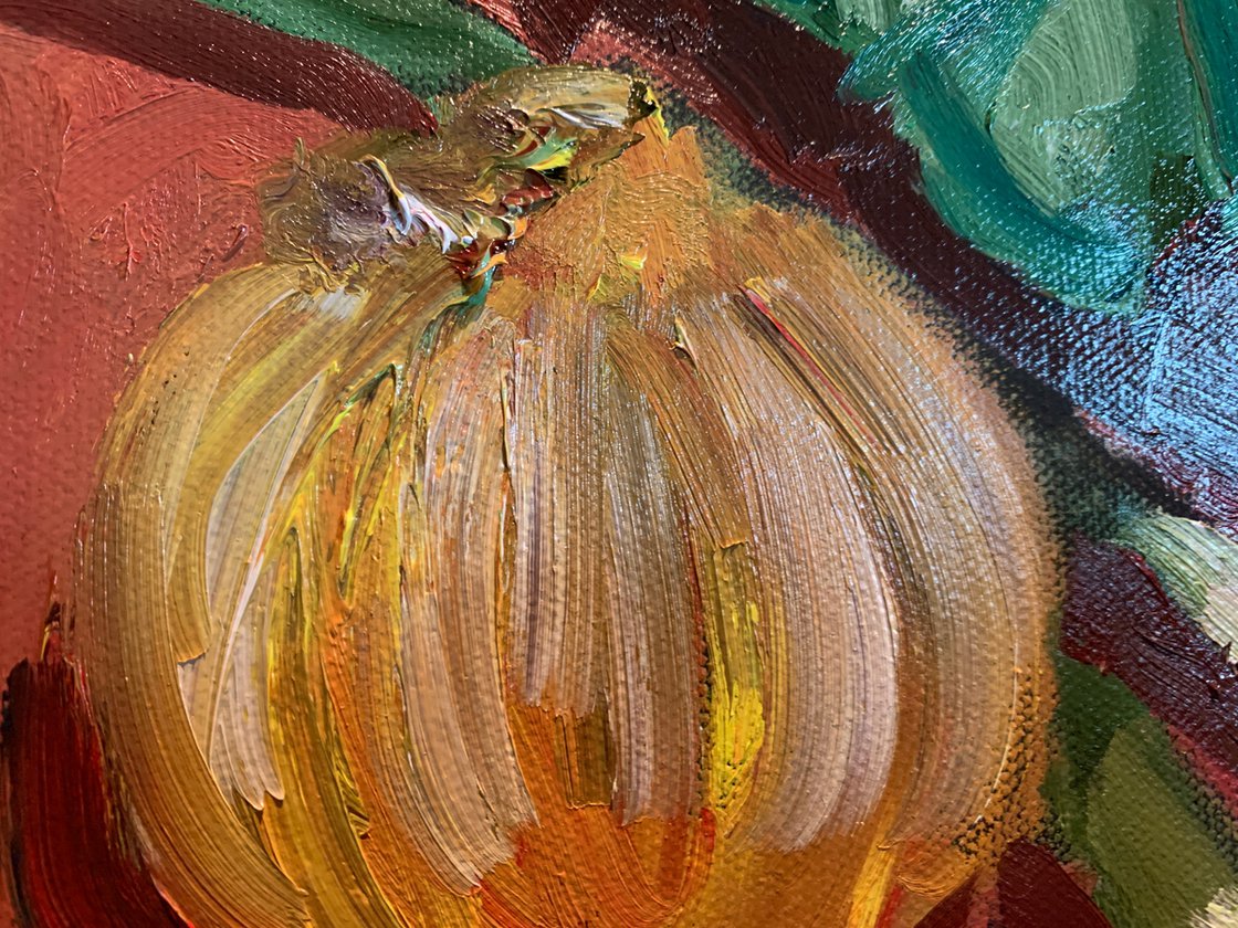 A painting titled 'Organic Vegetables by Ryan Louder' by Ryan Louder