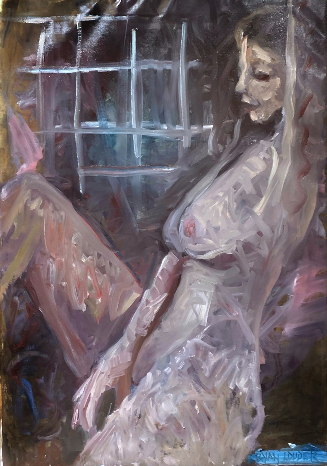 A painting titled 'Liberty by Ryan Louder' by Ryan Louder