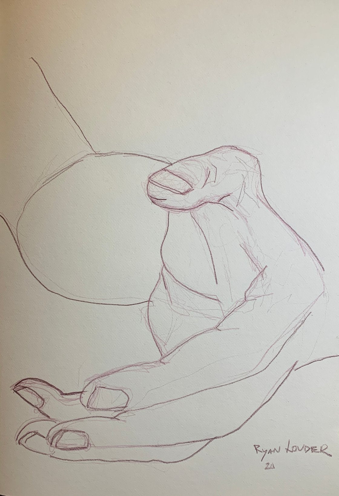 Hand - Study On Paper by Ryan Louder