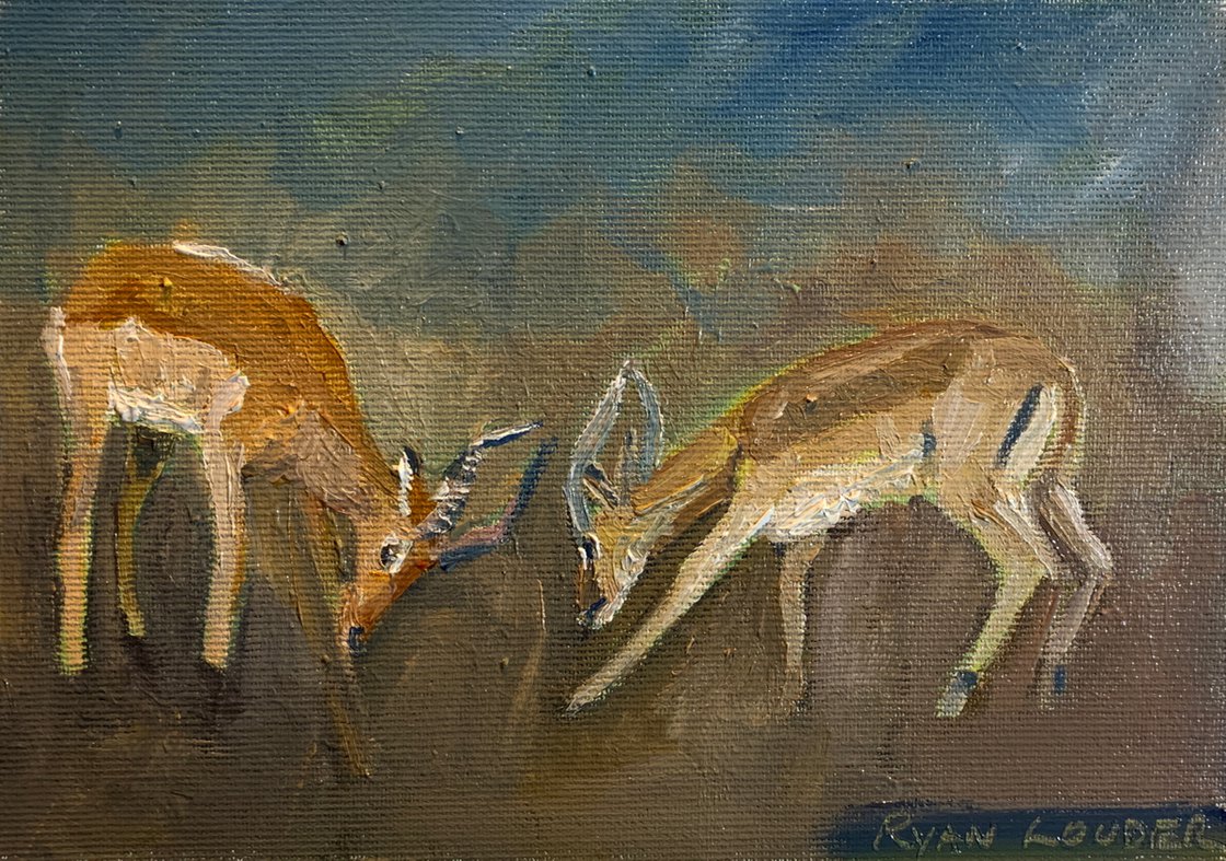 A painting titled 'Impala by Ryan Louder' by Ryan Louder