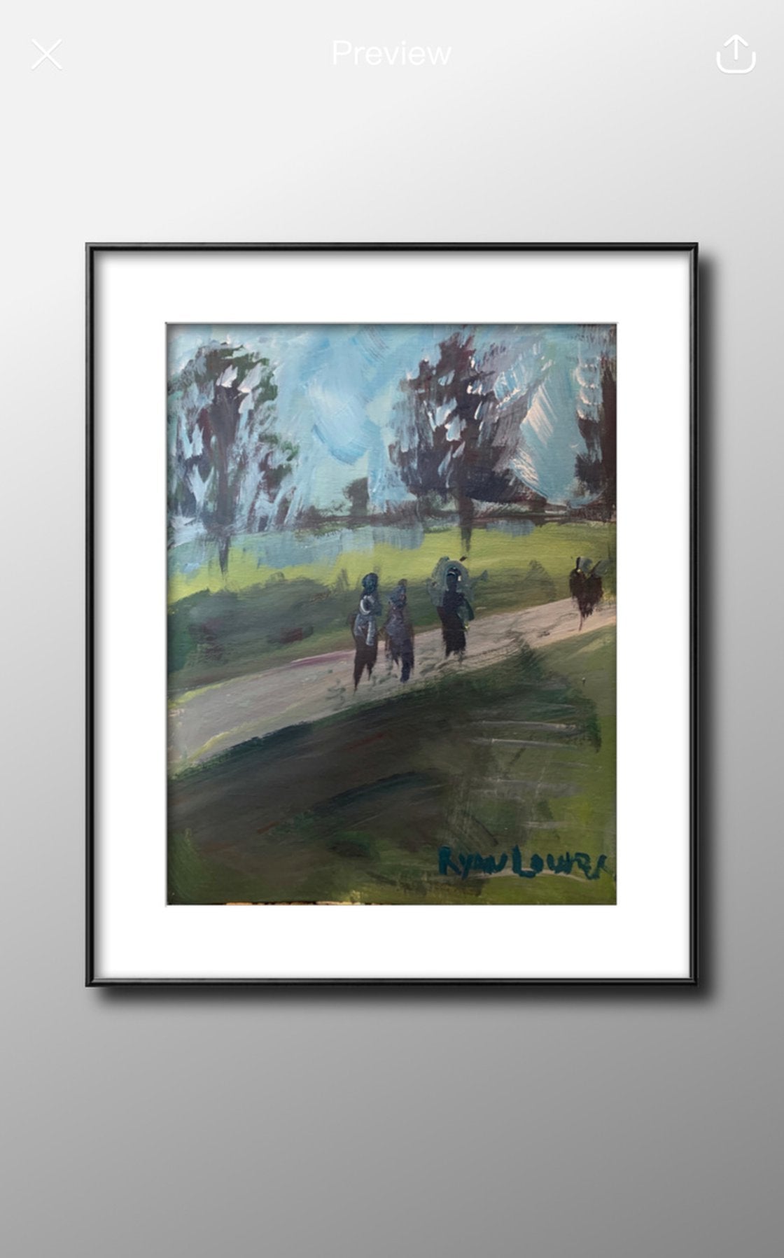 Walk In The Park - country scene by Ryan Louder - Sold