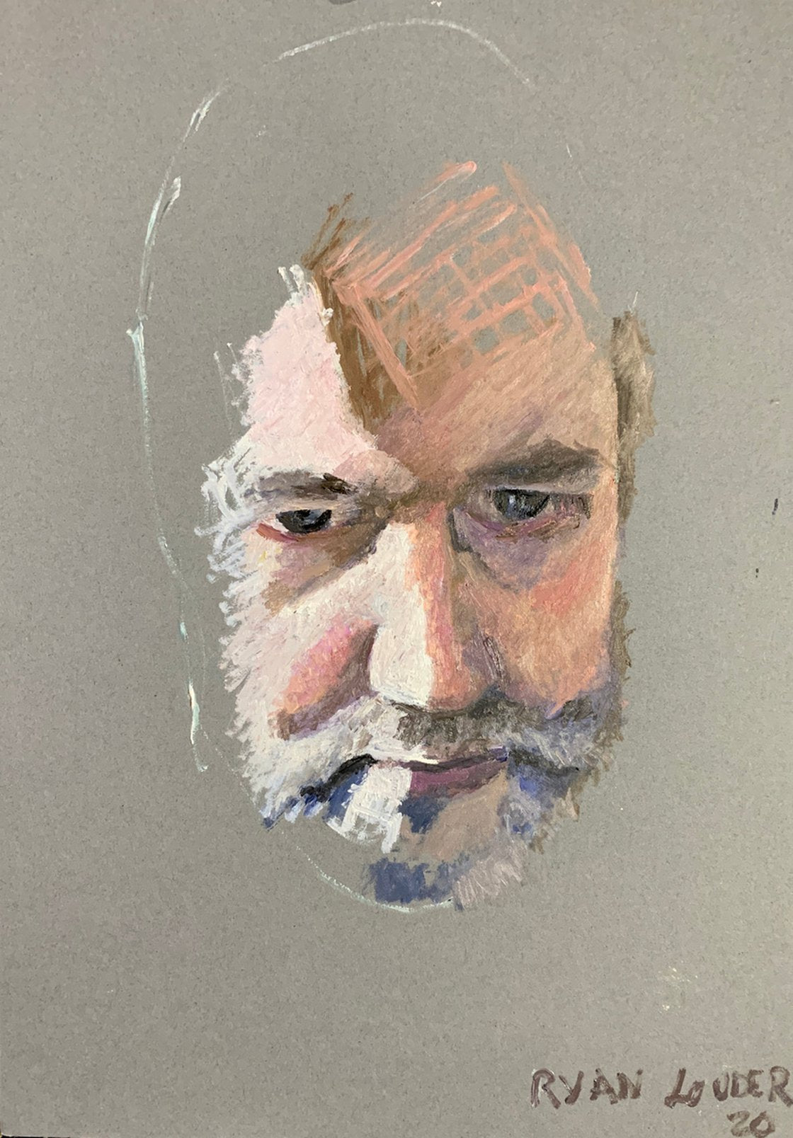 Self Portrait Study In Oil by Ryan Louder - Sold